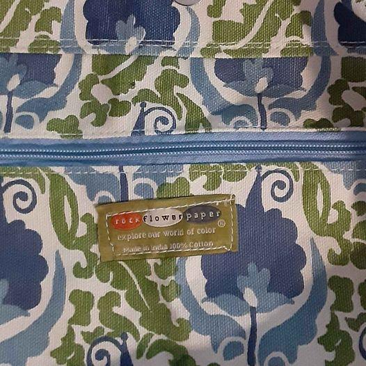 Rock Flower Paper Bucket Shoulder Bag Isabella Blue - Grannies Garage