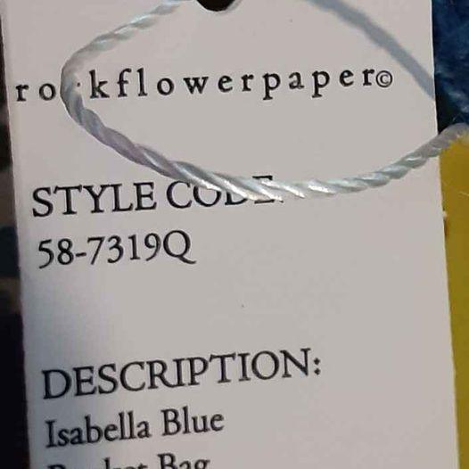 Rock Flower Paper Bucket Shoulder Bag Isabella Blue - Grannies Garage