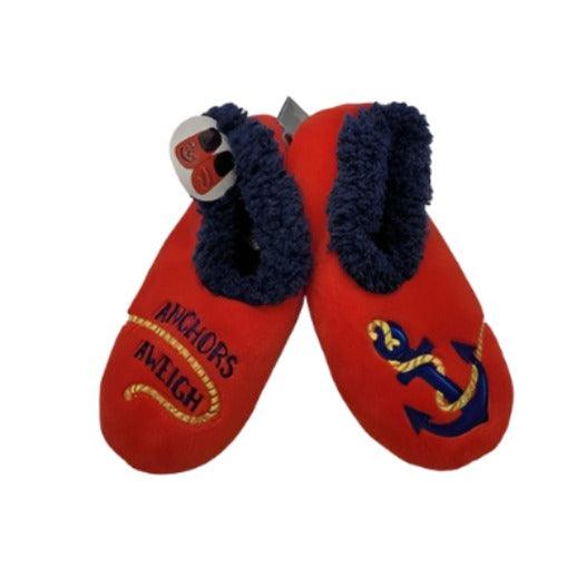 Snoozies Slippers - Anchors Aweigh M 7/8 Non-skid soles - Grannies Garage