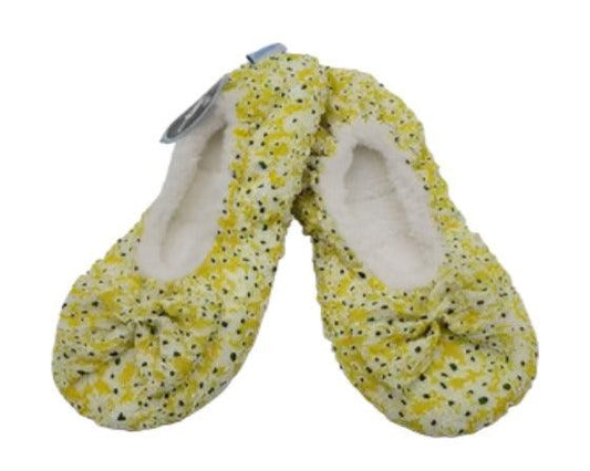 Snoozies Slippers - yellow M 7/8 Non-skid soles - Grannies Garage