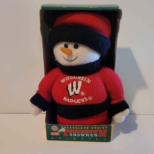Plush - Wisconsin Badgers Touchdown Snowman NEW! - Grannies Garage