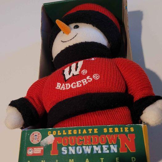 Plush - Wisconsin Badgers Touchdown Snowman NEW! - Grannies Garage