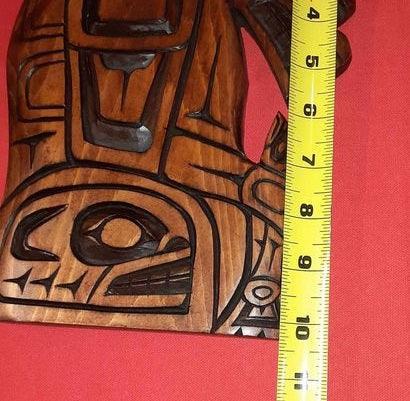 Wall art - Wood carving - Alaskan Artist - Bear and Cub with Salmon - Grannies Garage