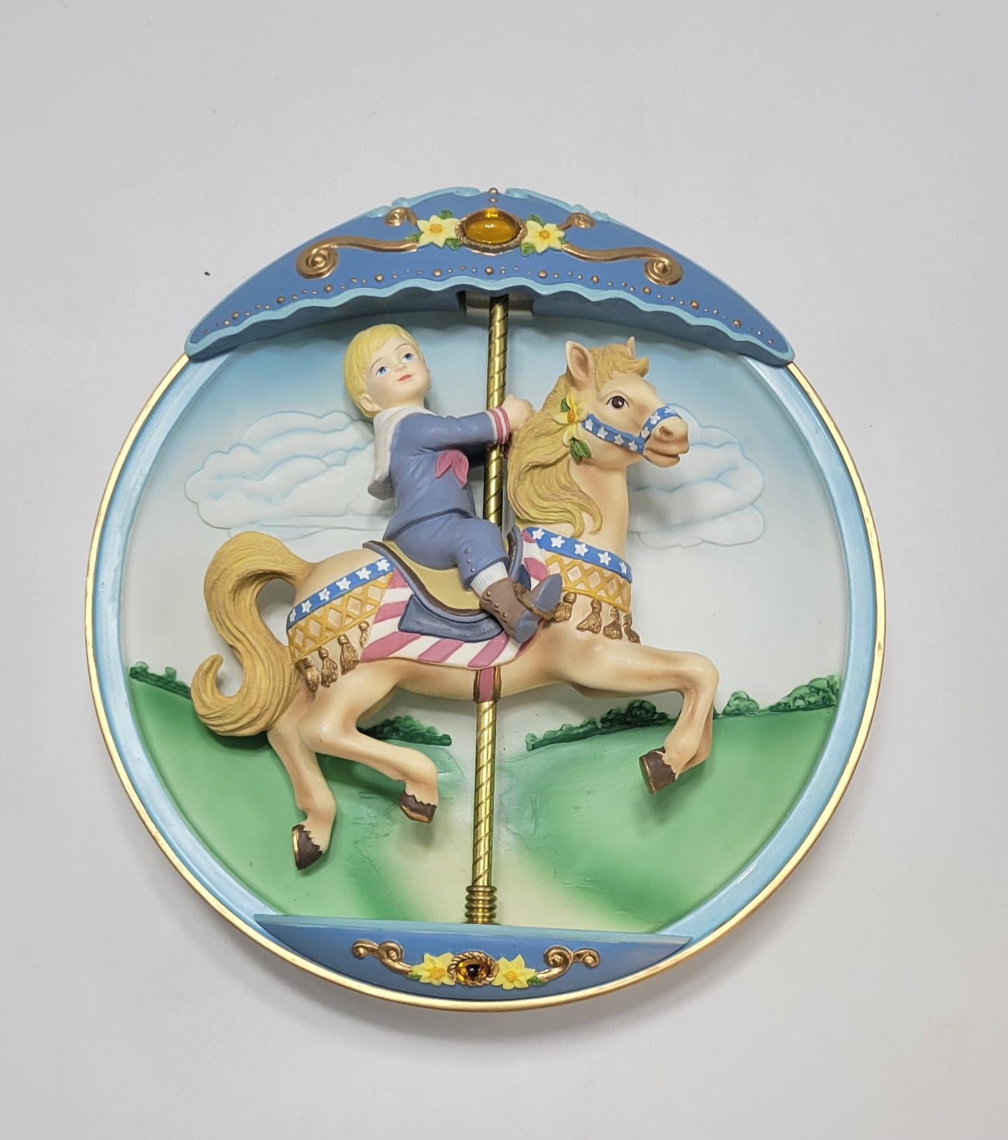 Bradford Exchange 1995 Carousel Daydreams All Aboard! Musical Motion Plate