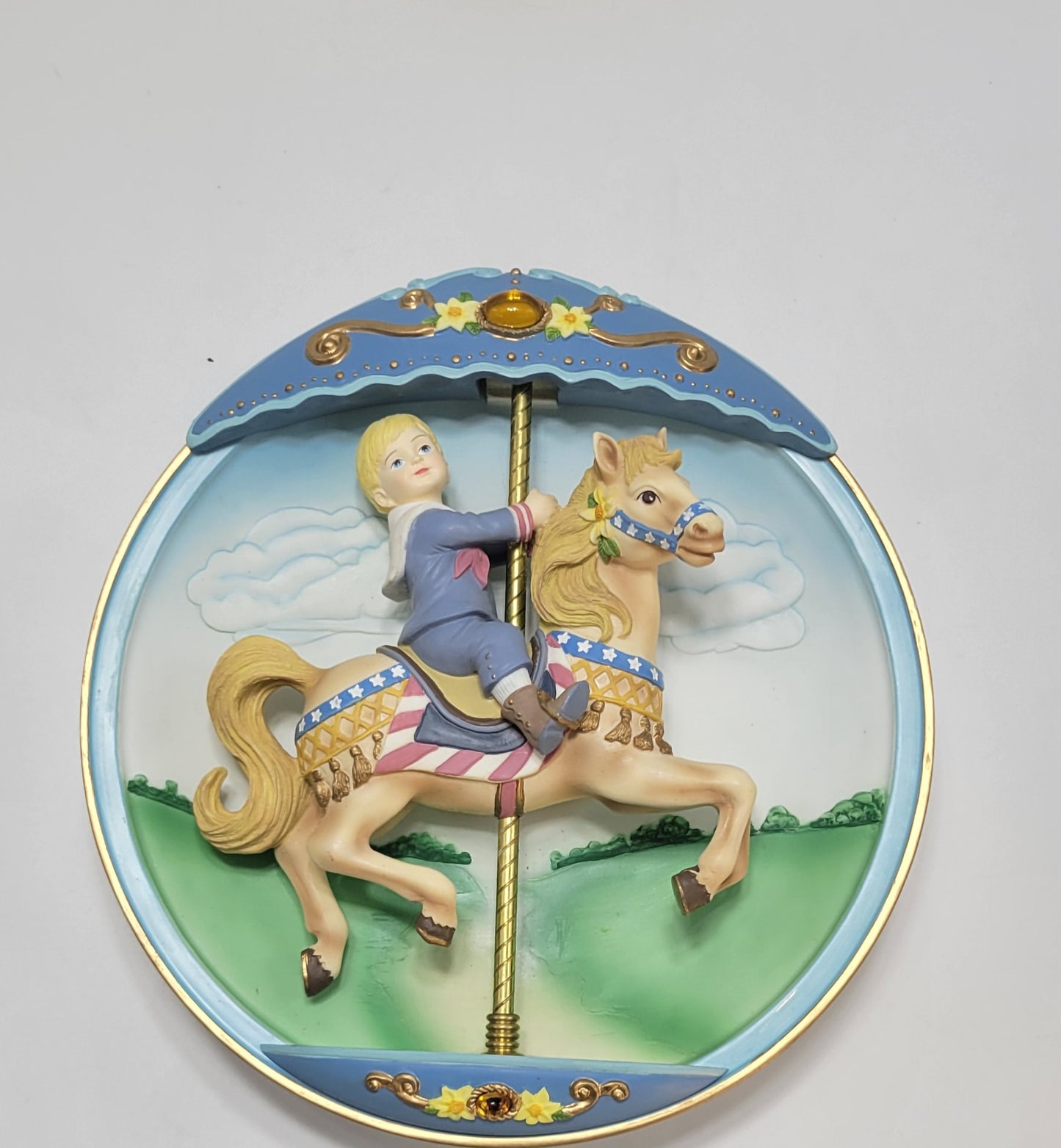 Bradford Exchange 1995 Carousel Daydreams All Aboard! Musical Motion Plate