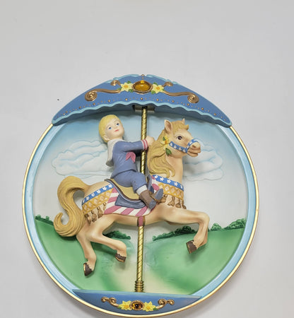 Bradford Exchange 1995 Carousel Daydreams All Aboard! Musical Motion Plate