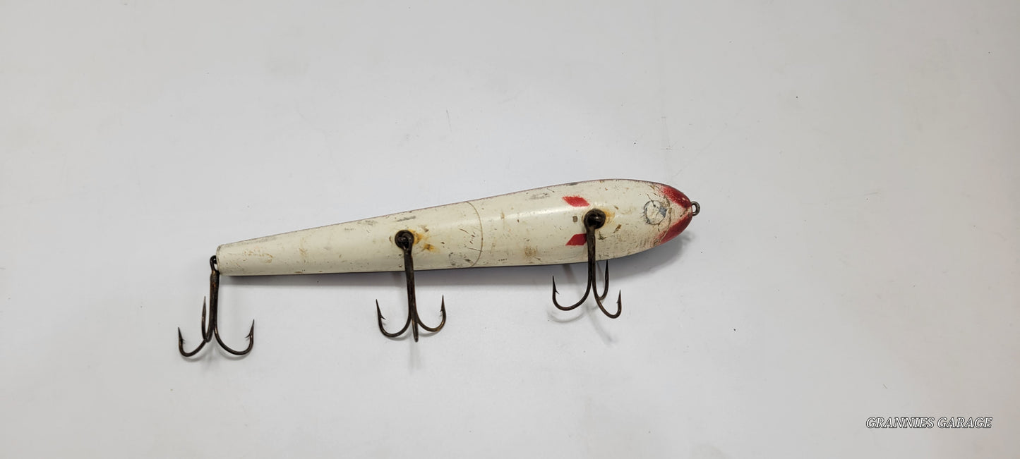 Wood Black and Red with White Belly-MUSKIE-SALMON-LAKE TROUT-PIKE LURE 8"