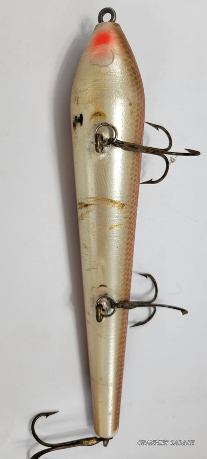 Vintage Weighted Black and Orange- 3 hook-9" Fishing Lure