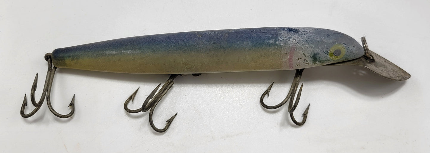 CISCO KID BLUE YELLOW AND RED with YELLOW AND BLACK EYES IS 8" FISHING LURE WITH 3 HOOKS - Grannies Garage