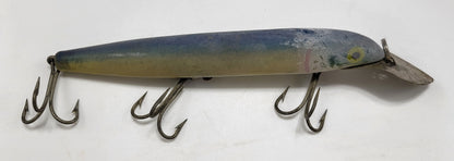 CISCO KID BLUE YELLOW AND RED with YELLOW AND BLACK EYES IS 8"  FISHING LURE WITH 3 HOOKS