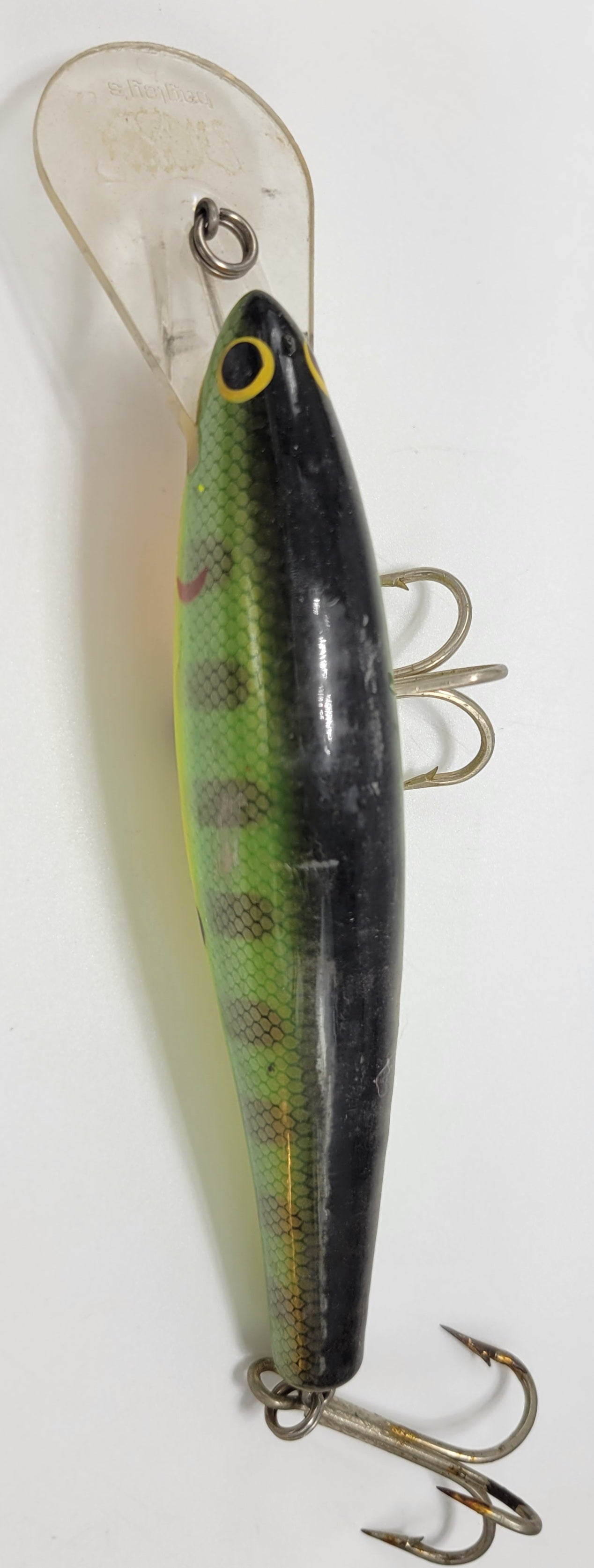 GREEN, BLACK, YELLOW AND ORANGE 2 HOOK FLOATING BAGLAY'S 8" FISHING LURE - Grannies Garage