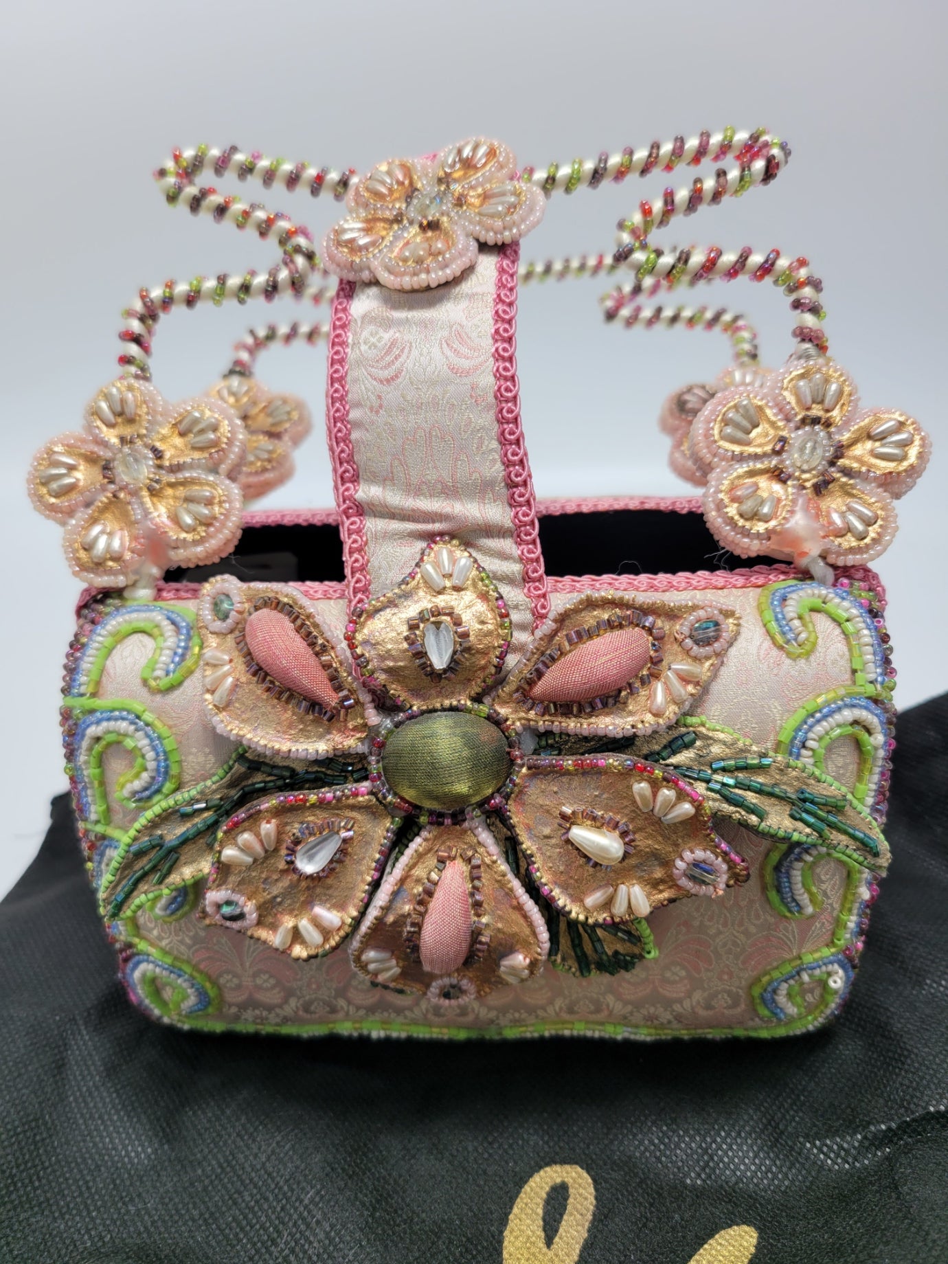 Mary Frances Pink Hand Bag with a Big Flower Retired Design