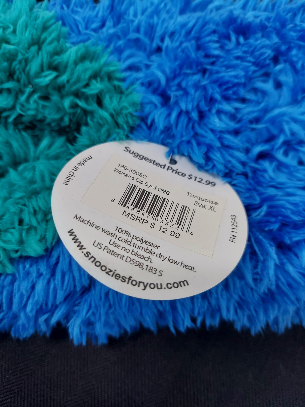 Snoozies Slippers - Blue and Green XL 11/12