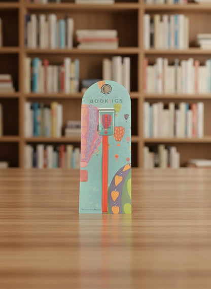 colorful bookmark with hot air balloon