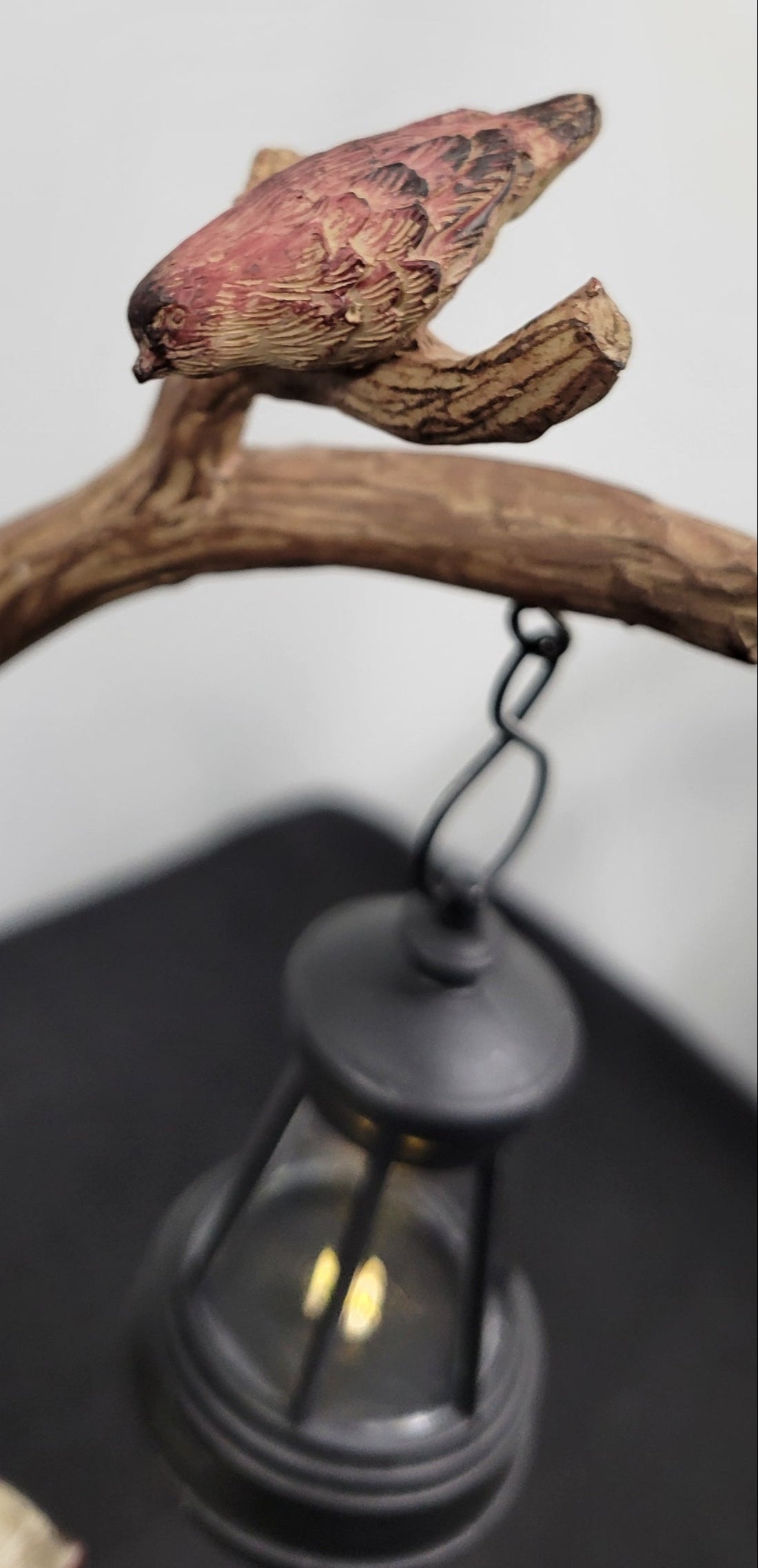 14" Standing Black Bear figurine reading by the lighted lantern. Young's Art  NEW