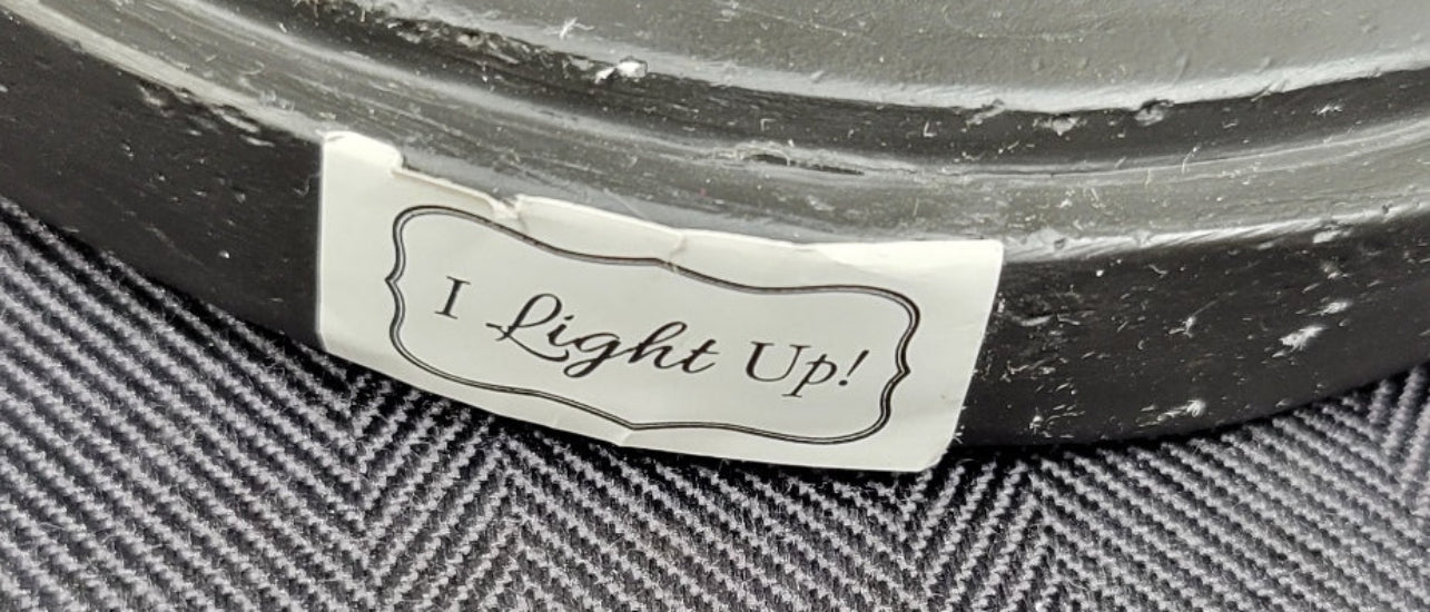 14" Standing Black Bear figurine reading by the lighted lantern. Young's Art  NEW