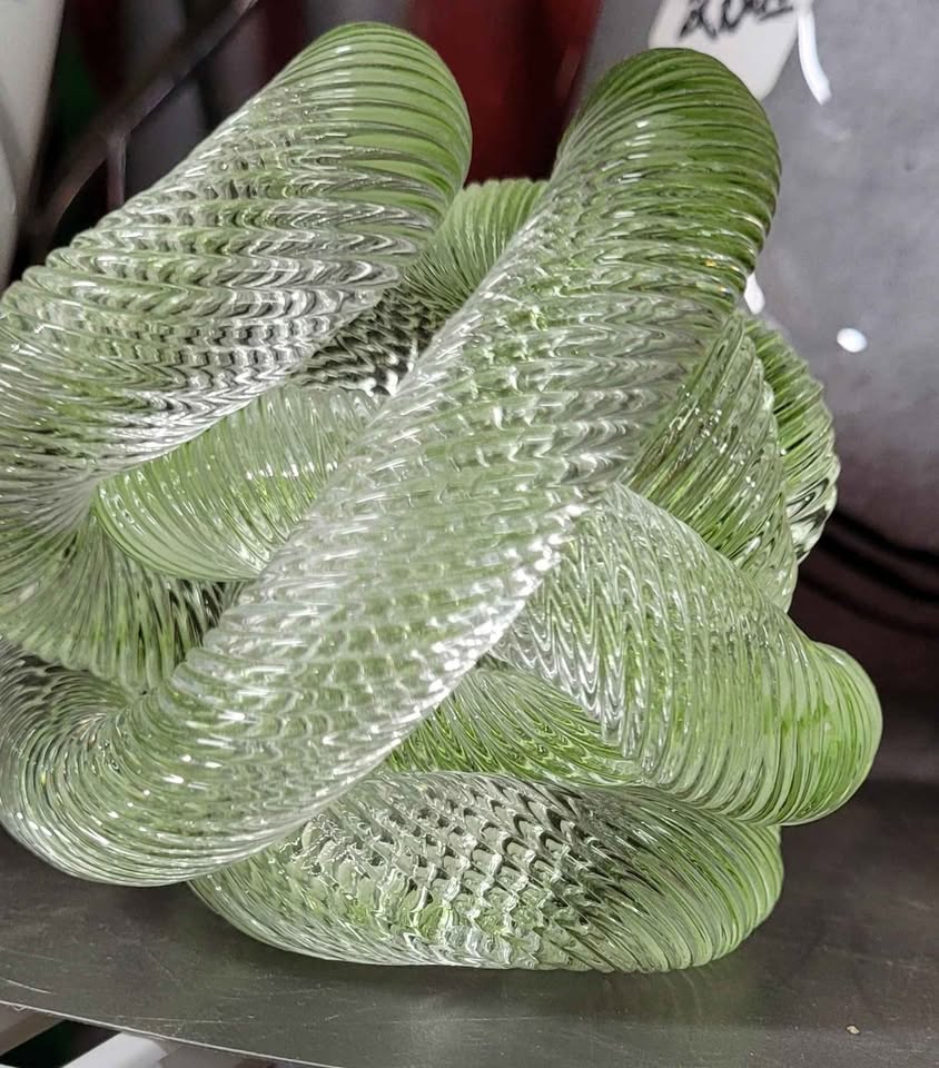 Glass rope art glass almost 4"x 4"