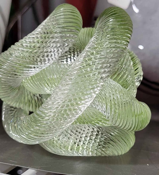 Glass rope art glass almost 4"x 4"