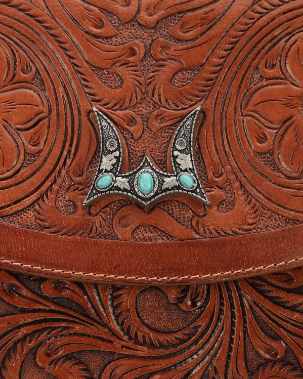 Classic Flap Medium Tassel Bag Floria Hand tooled