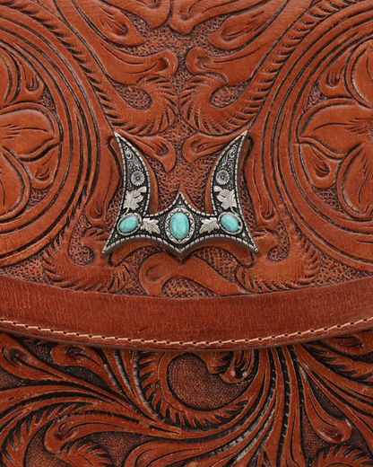 Classic Flap Medium Tassel Bag Floria Hand tooled