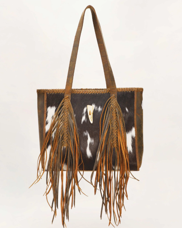 Hide And Fringe Medium Cowhide Purse