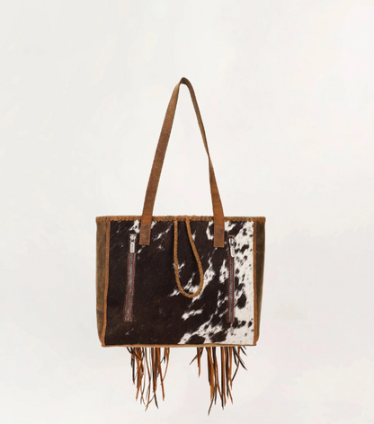 Hide And Fringe Medium Cowhide Purse