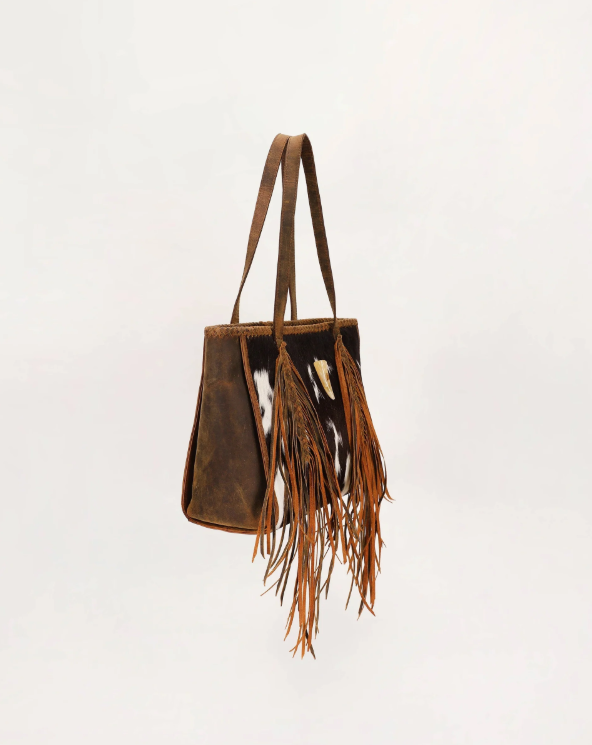 Hide And Fringe Medium Cowhide Purse