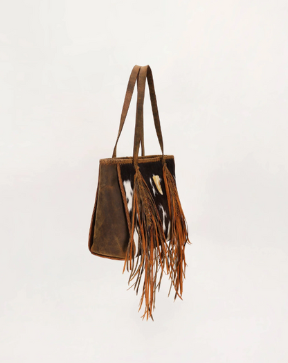 Hide And Fringe Medium Cowhide Purse