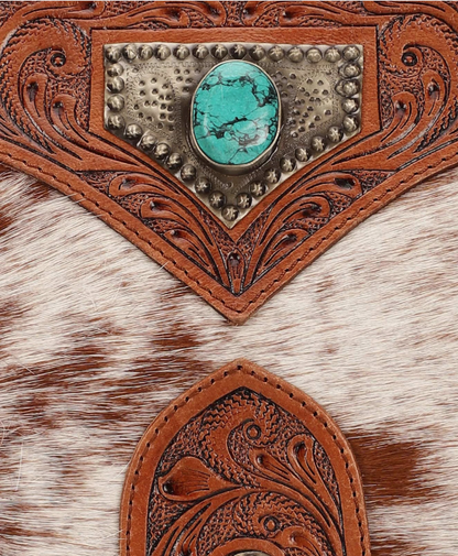 Mojave Tassel Bag - Brown & White Cowhide