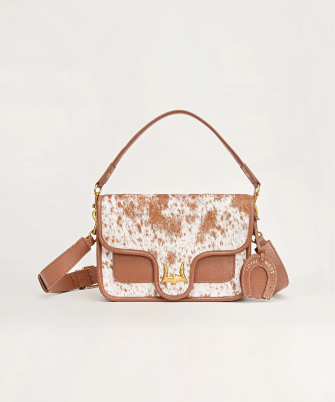 Shell Medium Purse Brown And White