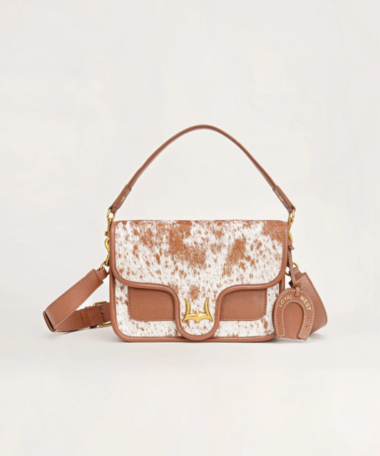 Shell Medium Purse Brown And White