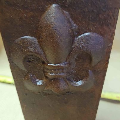 Vase - Cast Iron -  with fleur de lis pattern