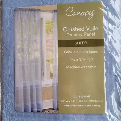 Curtain - Drapery Crushed Voile Blue Panel