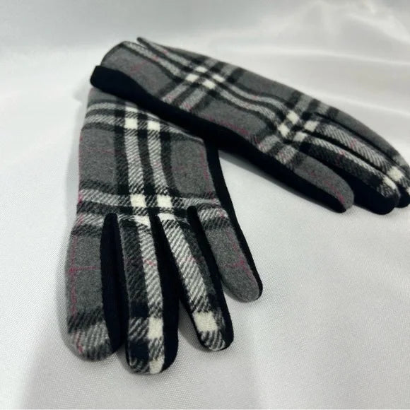 Accessories Black/White Gloves New Touchscreen Plaid Women’s Gloves Black Gray White Pink
