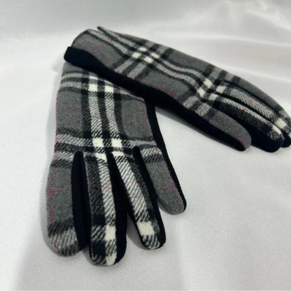 Accessories Black/White Gloves New Touchscreen Plaid Women’s Gloves Black Gray White Pink