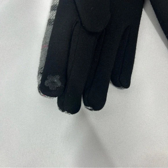 Accessories Black/White Gloves New Touchscreen Plaid Women’s Gloves Black Gray White Pink