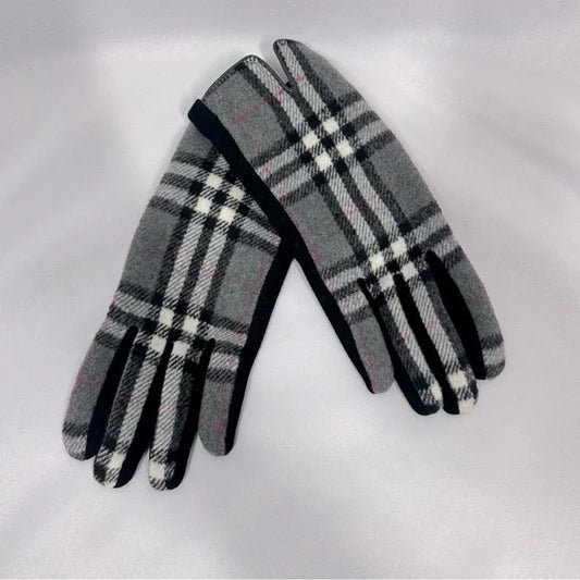 Accessories Black/White Gloves New Touchscreen Plaid Women’s Gloves Black Gray White Pink