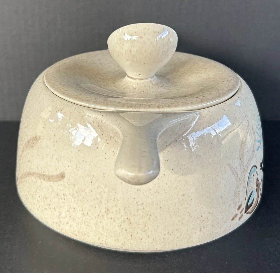 Vintage Red Wing Pottery Bob White Casserole Dish With Lid 2 Quart Mid Century