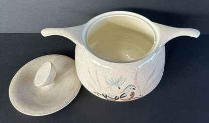 Vintage Red Wing Pottery Bob White Casserole Dish With Lid 2 Quart Mid Century