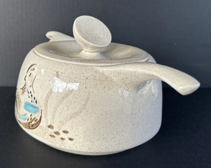 Vintage Red Wing Pottery Bob White Casserole Dish With Lid 2 Quart Mid Century