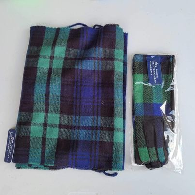 Accessories Plaid Gloves and Scarf New