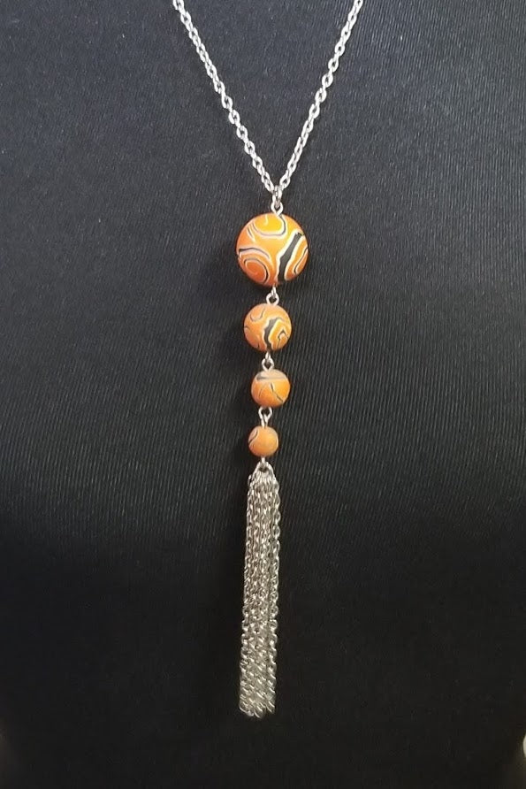 Jewelry - 4 Bead Pendent with Tassel Necklace - Choice of Viva Beads Colors - Limited Quantities