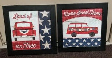wall art - Home Sweet Home & Land of the Free Pictures - Set of 2