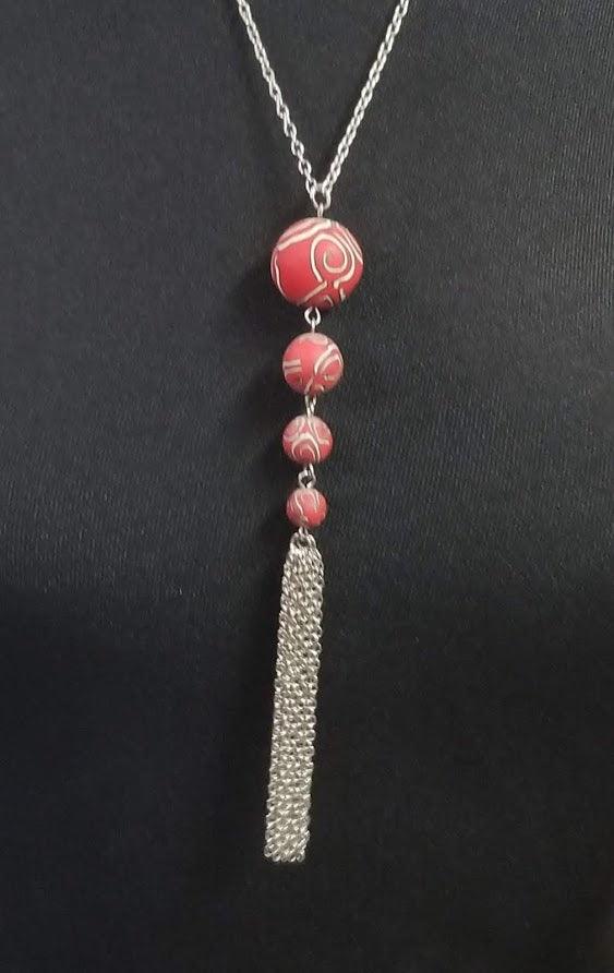 Jewelry - 4 Bead Pendent with Tassel Necklace - Choice of Viva Beads Colors - Limited Quantities