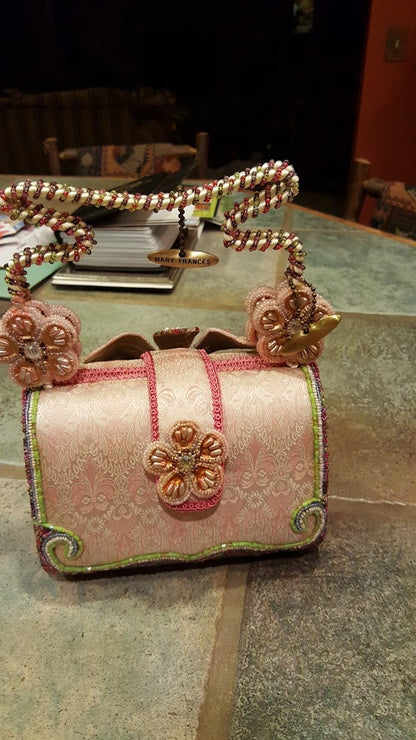 Mary Frances Pink Hand Bag with a Big Flower Retired Design