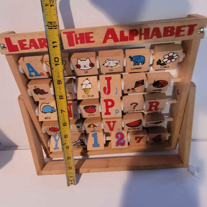Toys - Learn the Alphabet vintage wood ABC flip blocks