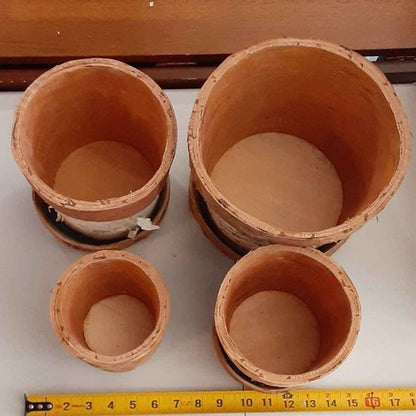 Birch planters set of 4 different sizes
