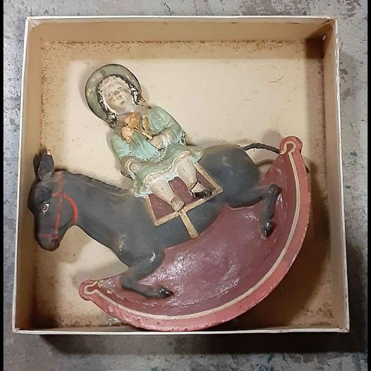 Antique - Vintage Carnival chalk girl on horse
