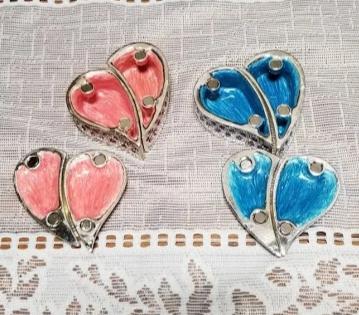 Blue and Pink Heart Trinket Jewelry Box- NEW!