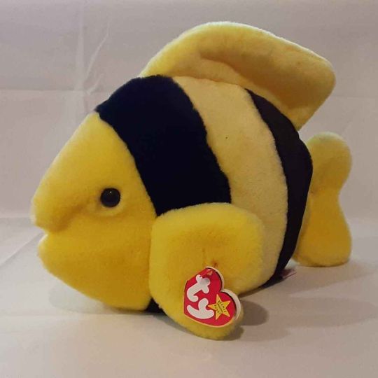 Plush -  TY Beanie Baby Fish Biddy Bubbles-stuffed animal  NEW!